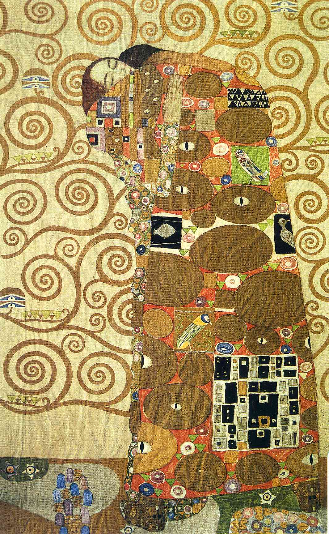 Gustav Klimt - Cartoon for the Frieze of the Villa Stoclet in Brussels: Fulfillment 1909